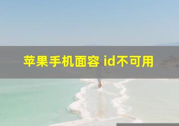 苹果手机面容 id不可用